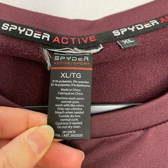 Spyder fleece lined thumbs hole base layer - Picture 5 of 7